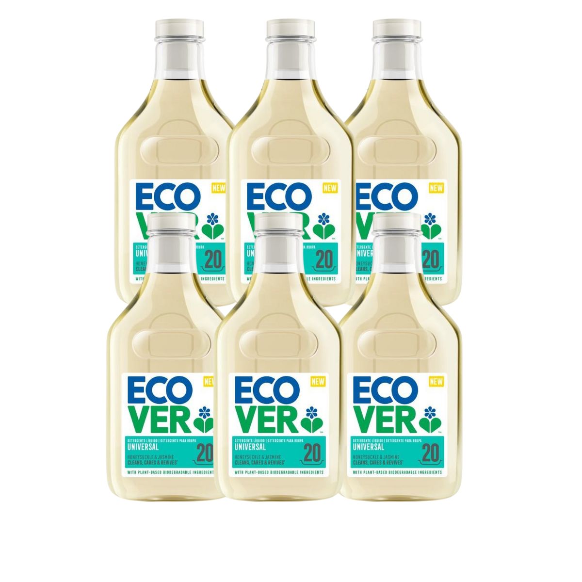 Packung mit 6 Einheiten Ecover Universal-Flüssigwaschmittel 1 l