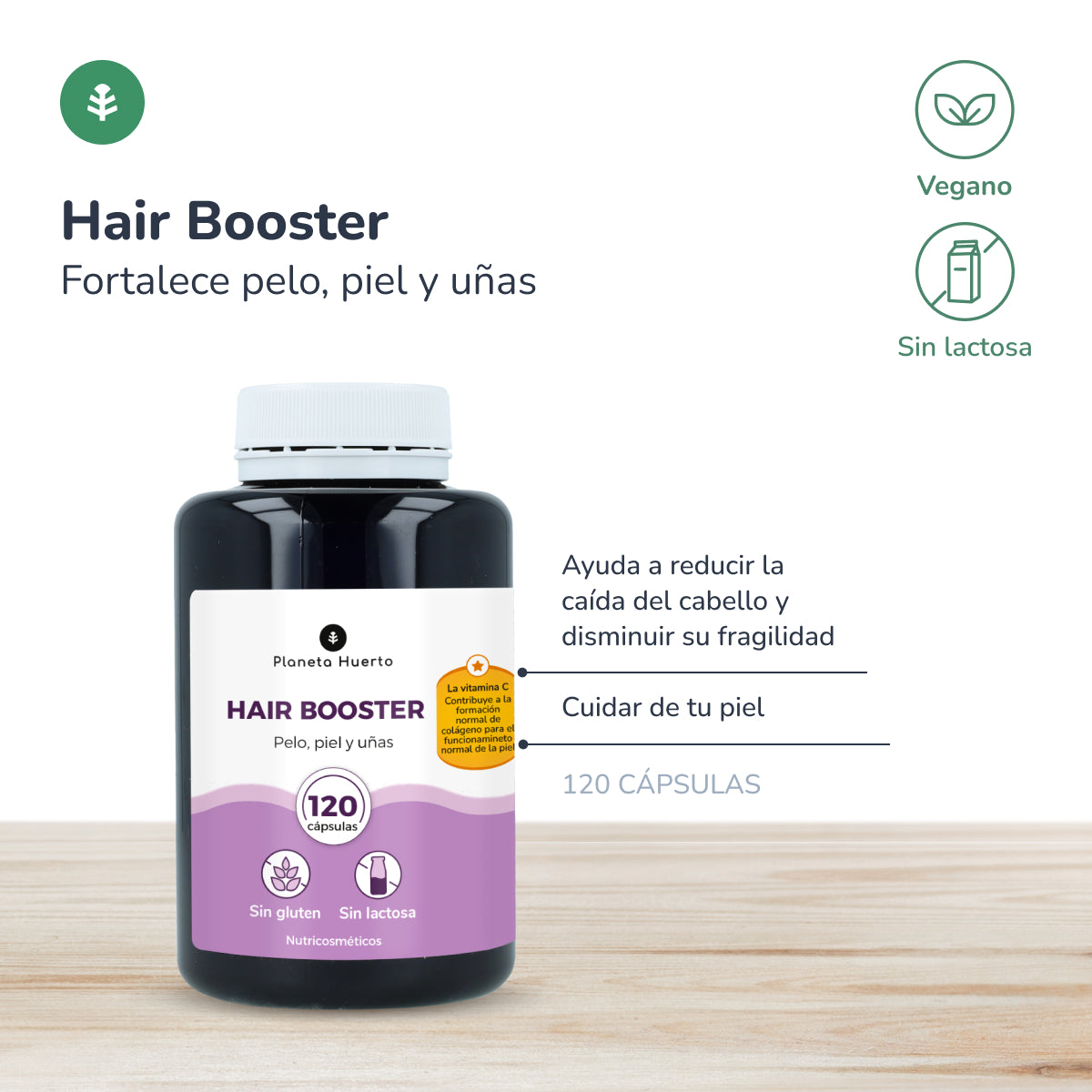3xHair Booster Pack hair, skin and nails Planeta Huerto 120 capsules