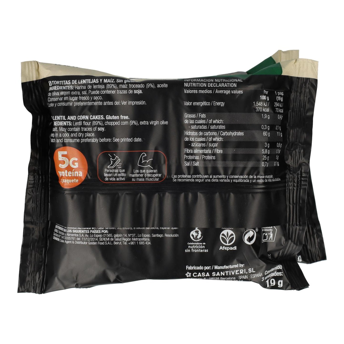 Frittelle proteiche senza glutine Santiveri 3 confezioni da 57 g