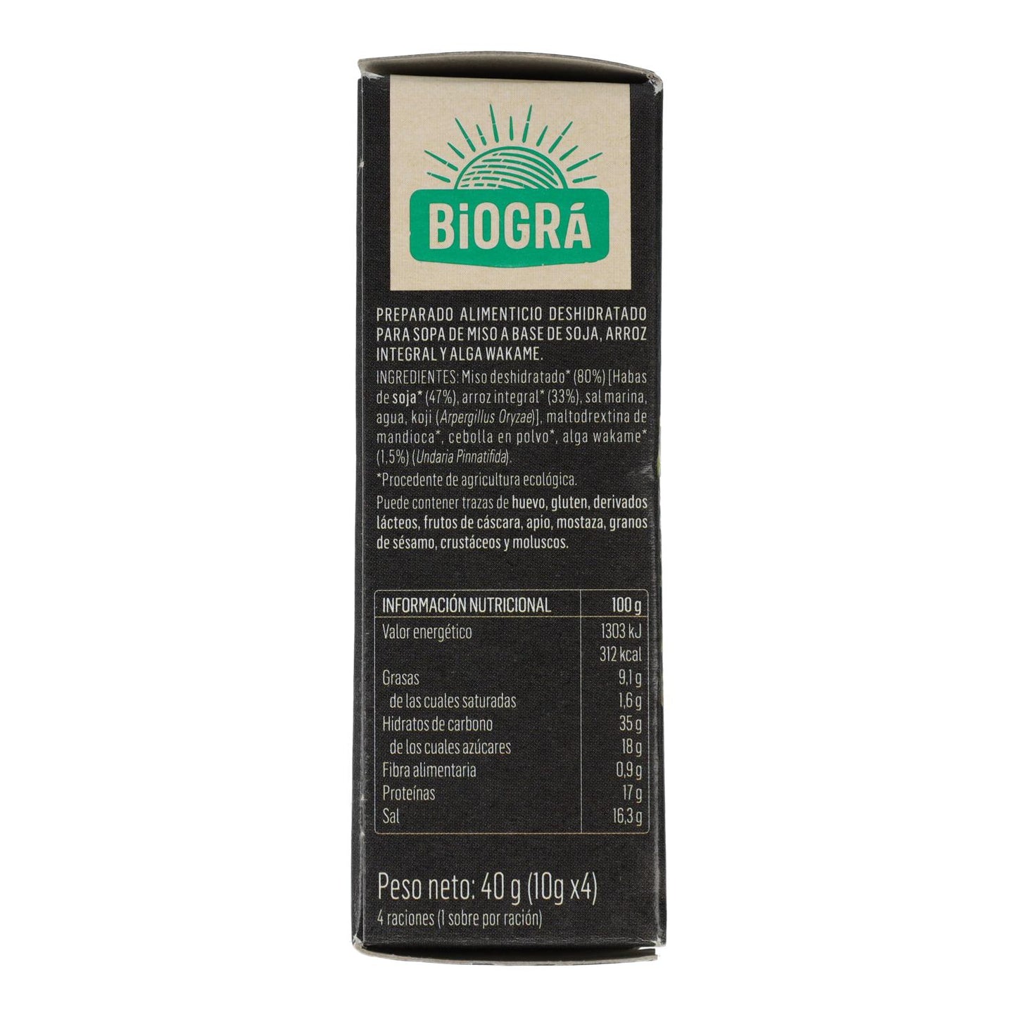 Biográ Rote Miso- und Wakame-Algensuppe, 4 x 10 g