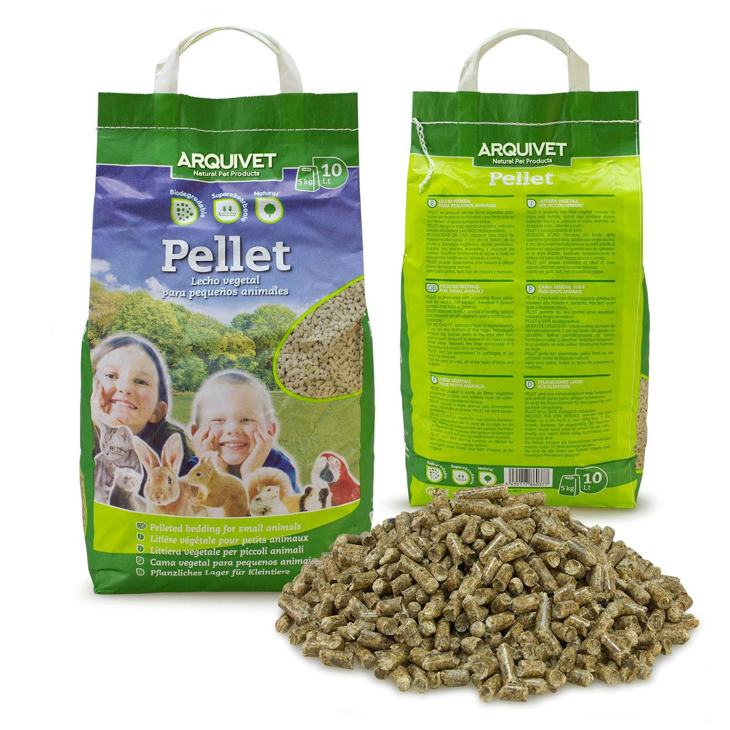 Lettiera per animali Pellet Arquivet 10 L