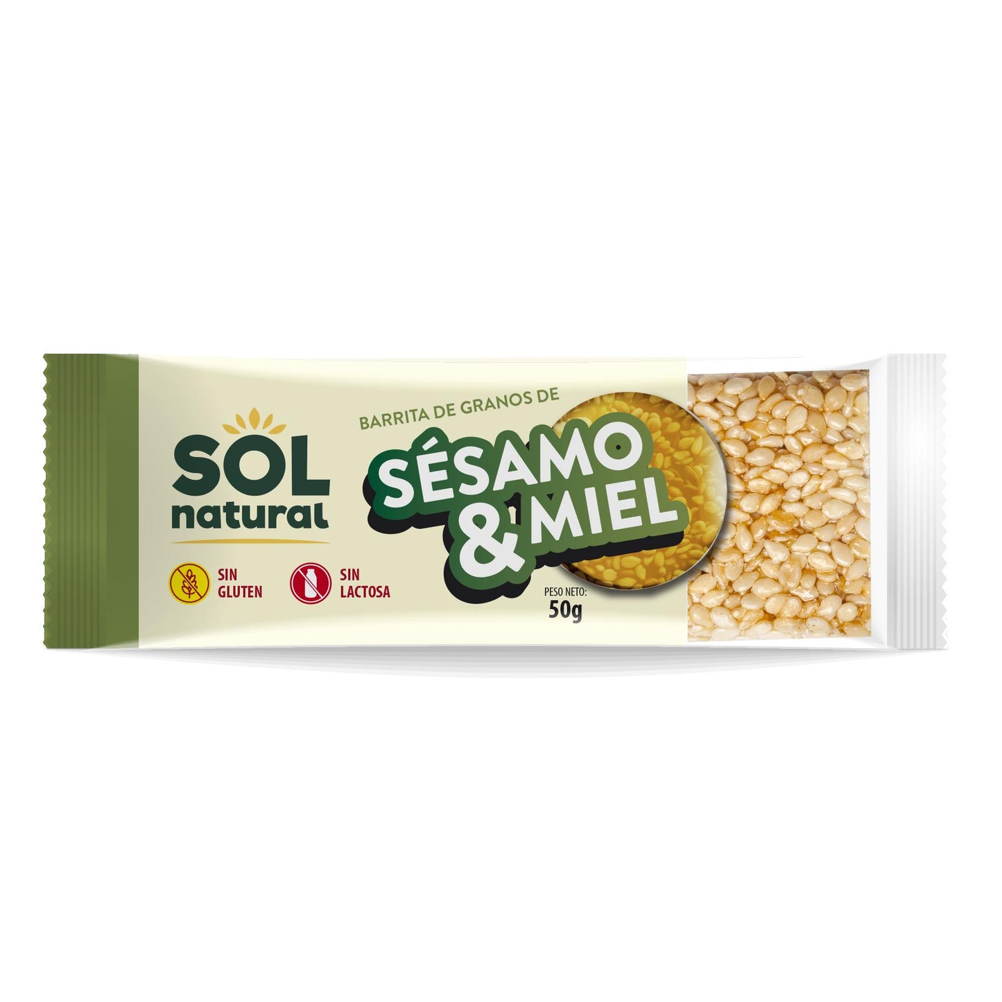 Glutenfreier Sesam-Honig-Riegel Sol Natural 50 g