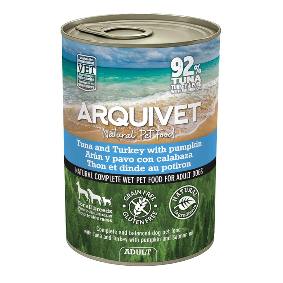Arquivet tuna and turkey pâté with pumpkin for dogs, 400g