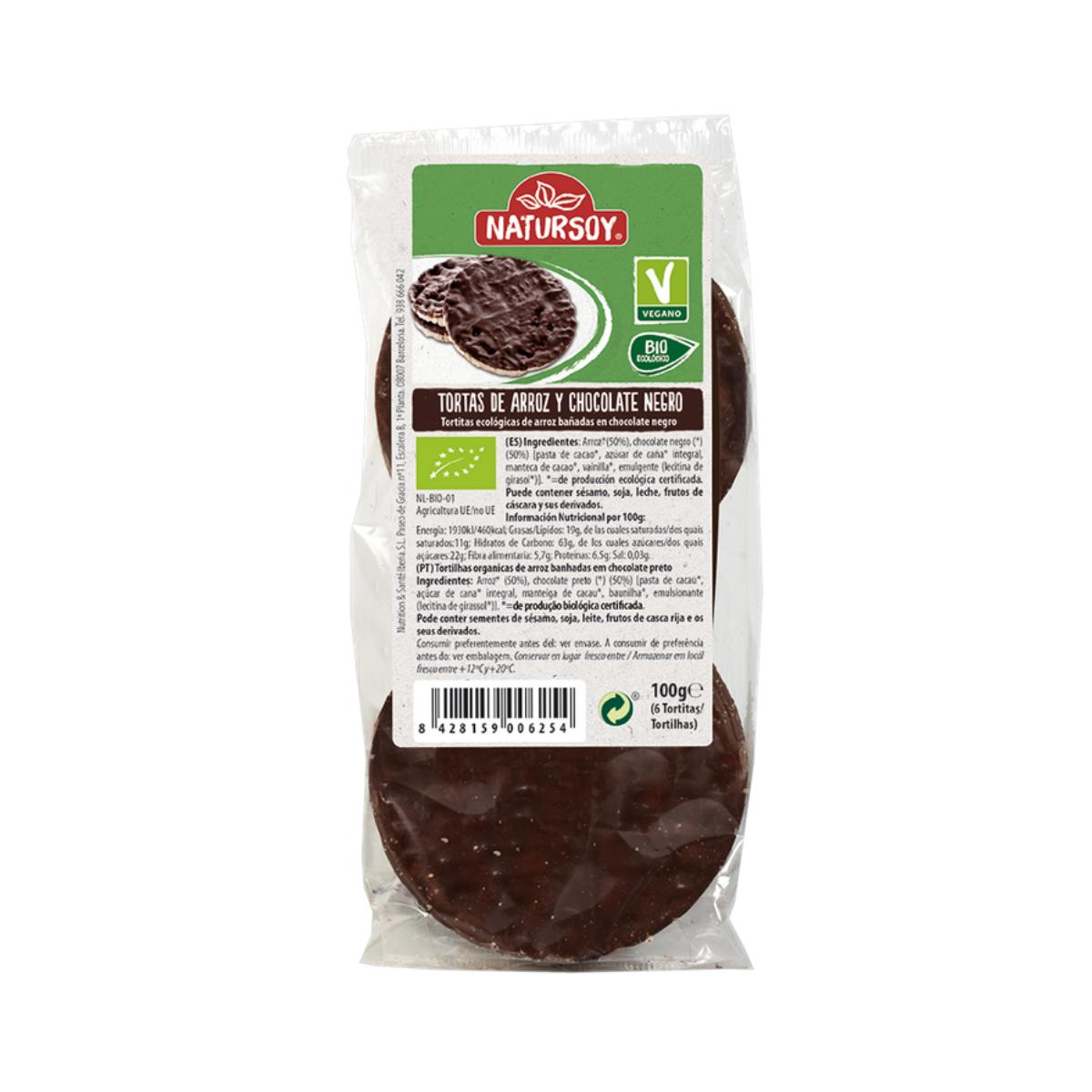 Risbollar med mörk choklad, 100 g. Natursoy
