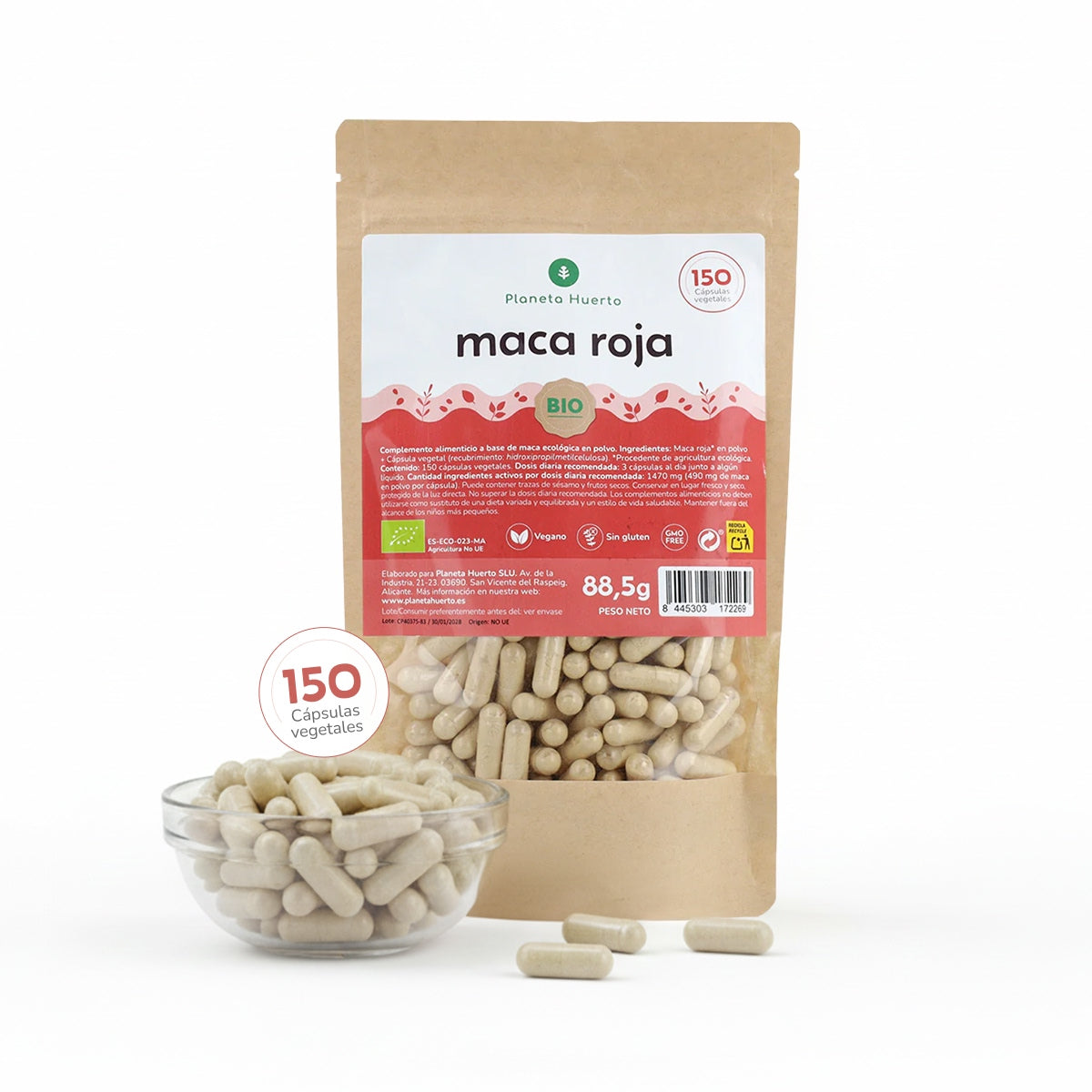 Maca rossa biologica Maca rossa biologica Planeta Huerto 150 capsule