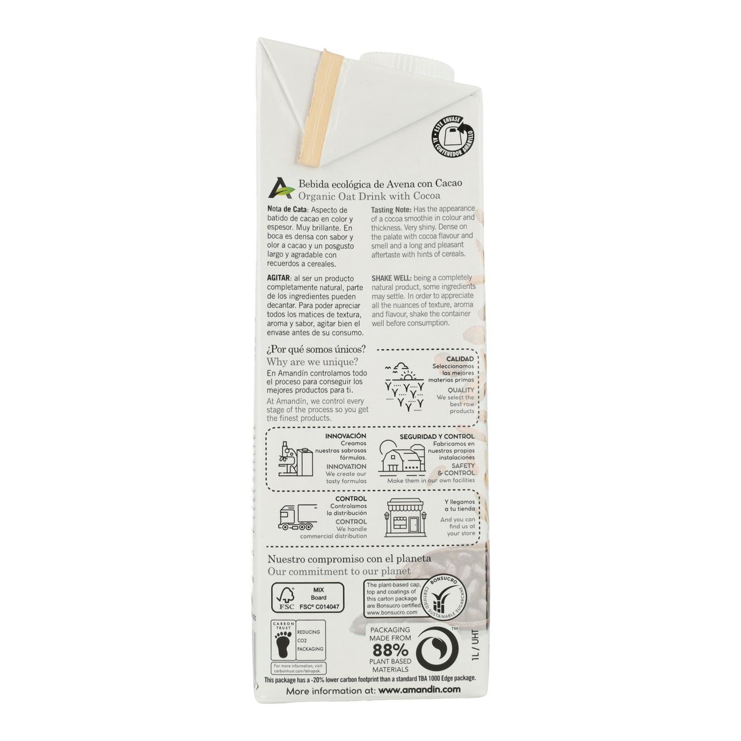 6-pack havredryck med kakao Amandin 1 l