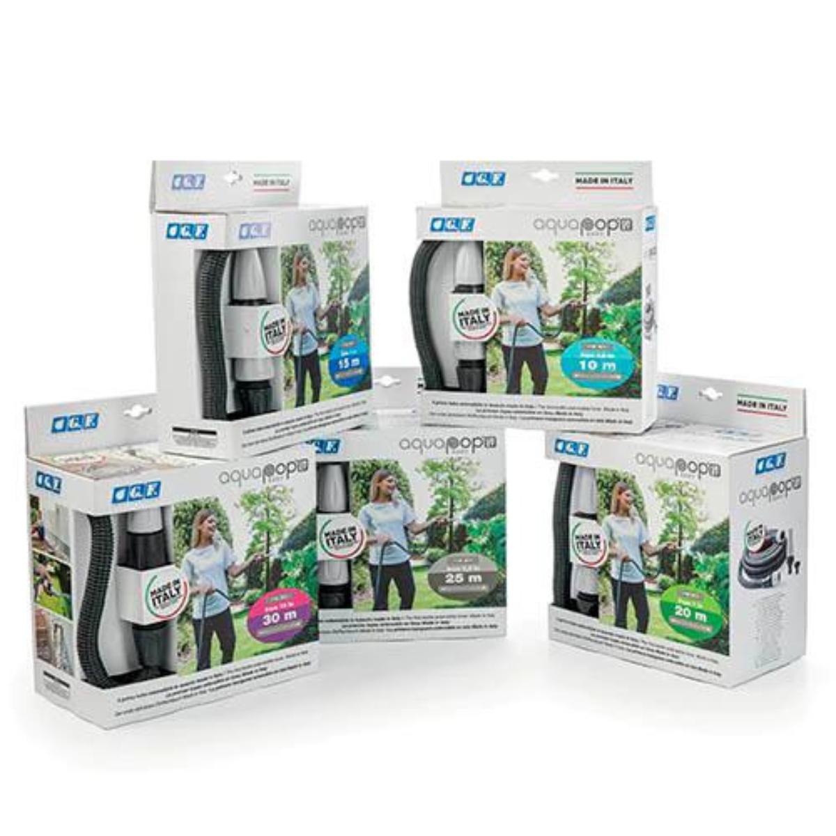 Selbstausziehender Schlauch aus Stoff Aquapop Easy grau GF 20 m