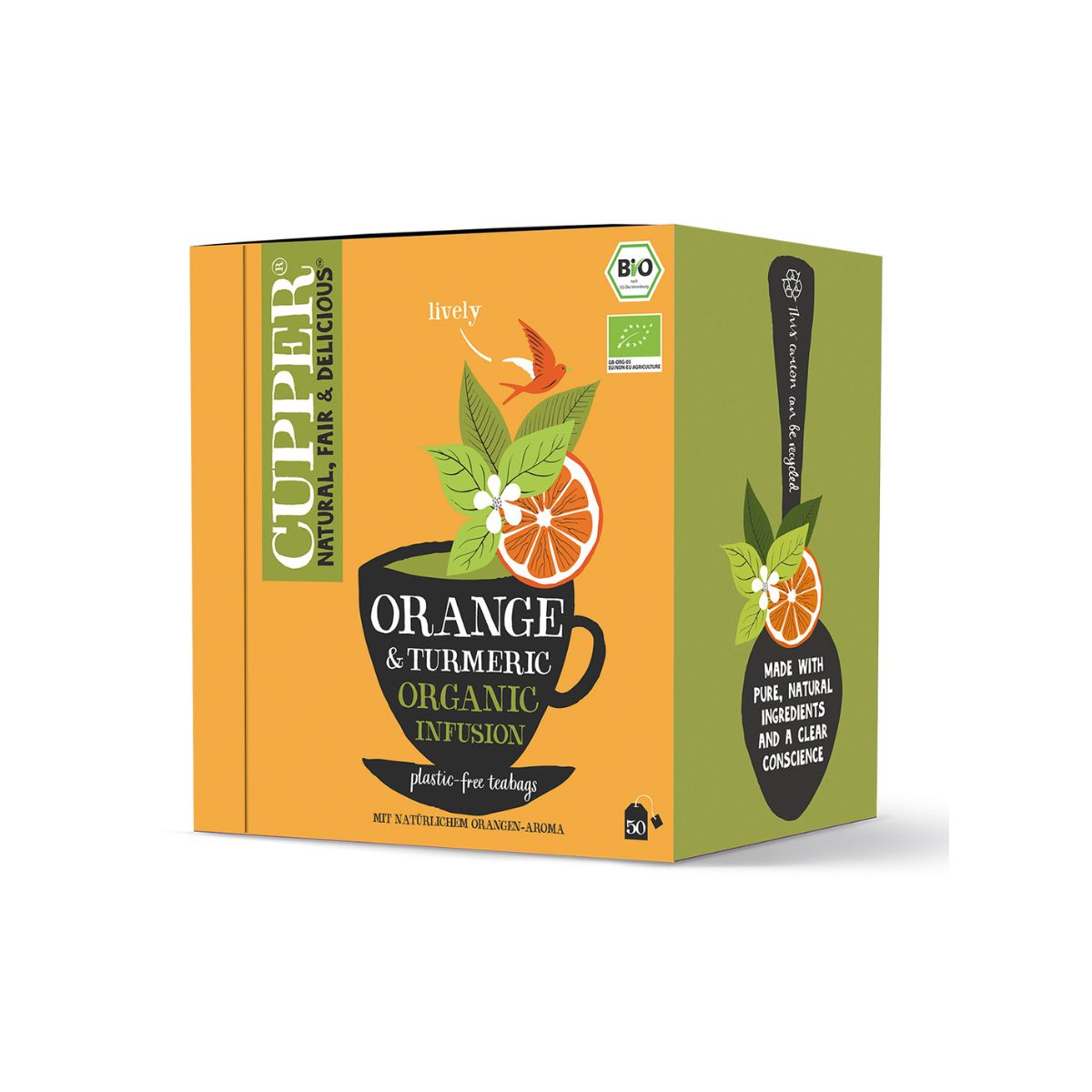 Infusión de Cúrcuma y Naranja Bio Cupper 50 Bolsas