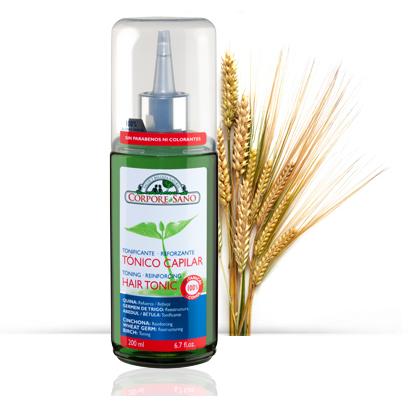 Tonique capillaire fortifiant Germe de blé, bouleau et quinquina, Corpore Sano 200 ml