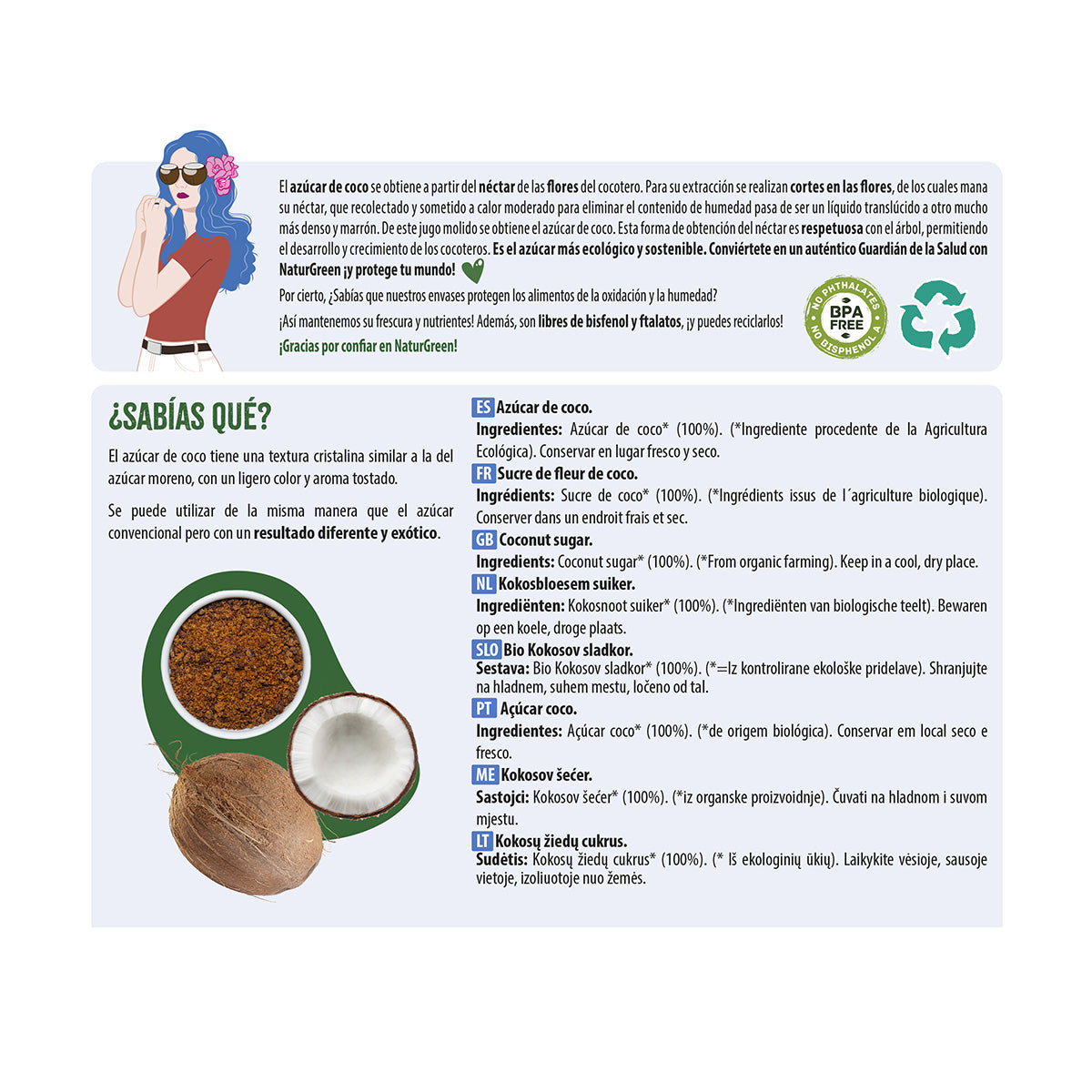 Zucchero di cocco Naturgreen 300 g