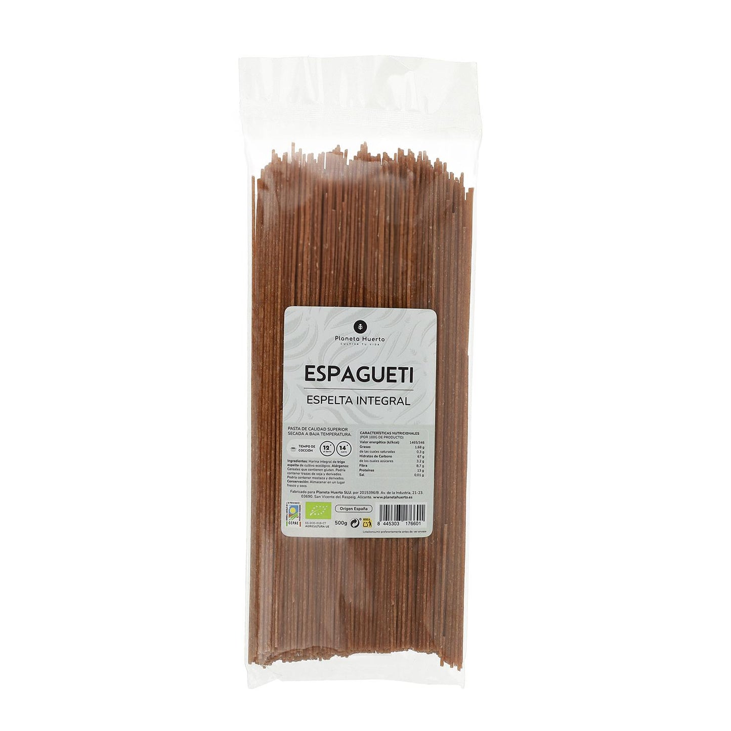 Spaghetti d'épeautre complet ECO Planeta Huerto 500gr