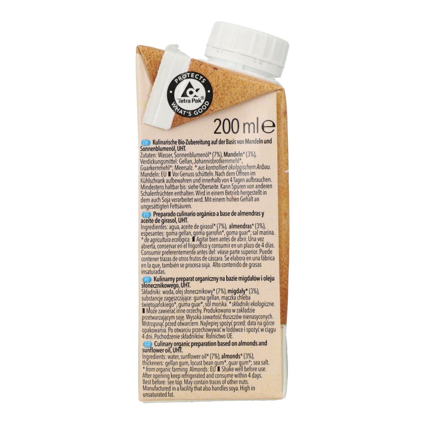 Matlagningskräm på mandelbasis Natumi, 200 ml