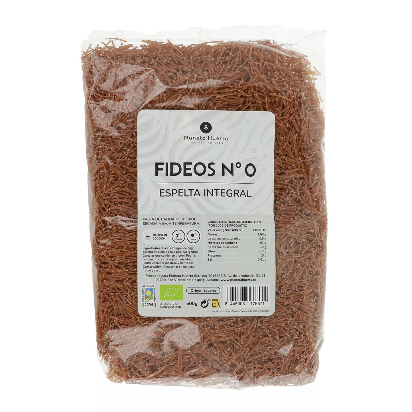 Tagliatelle integrali di farro nº0 ECO Planeta Huerto 500gr