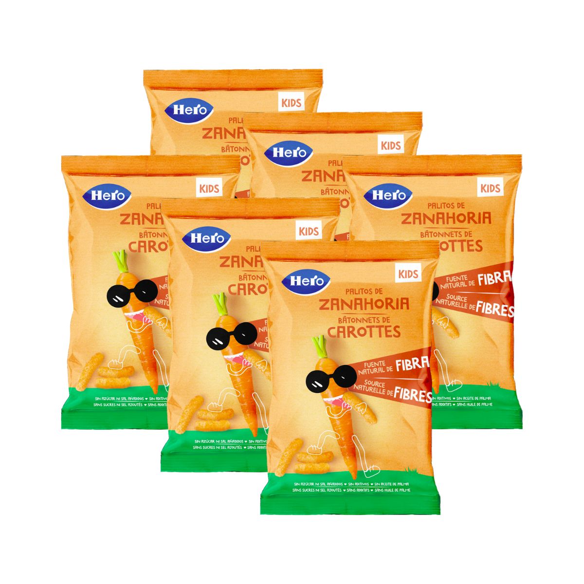 6er-Pack Karottensticks 30 g – Hero Kids
