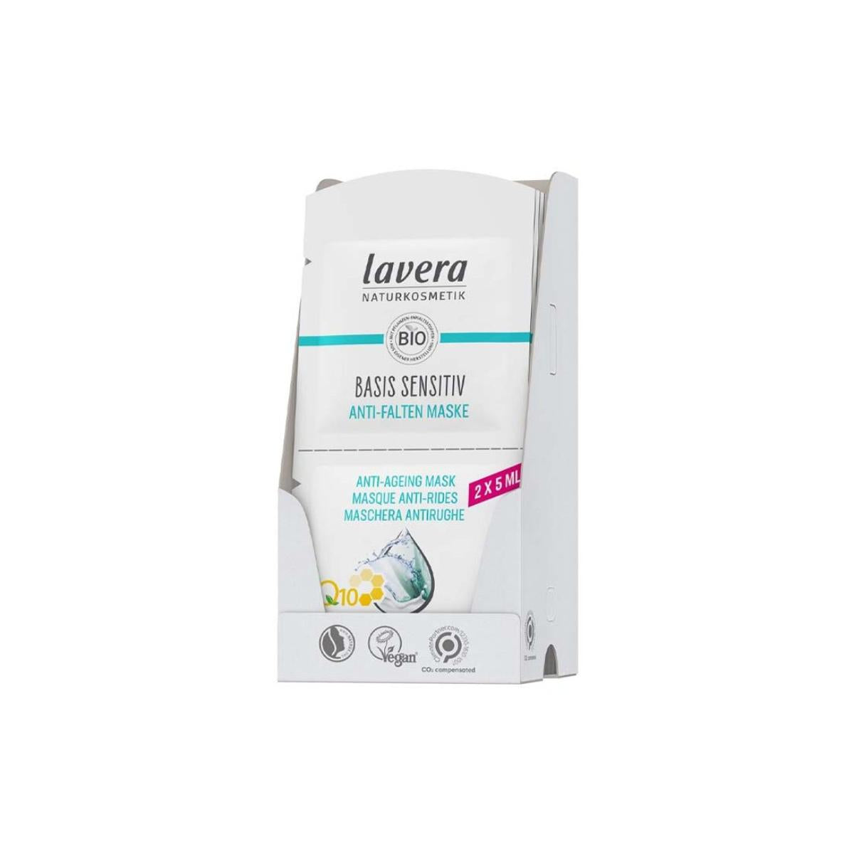 Q10 basis sensitiv gezichtsmasker, Lavera 2x5 ml