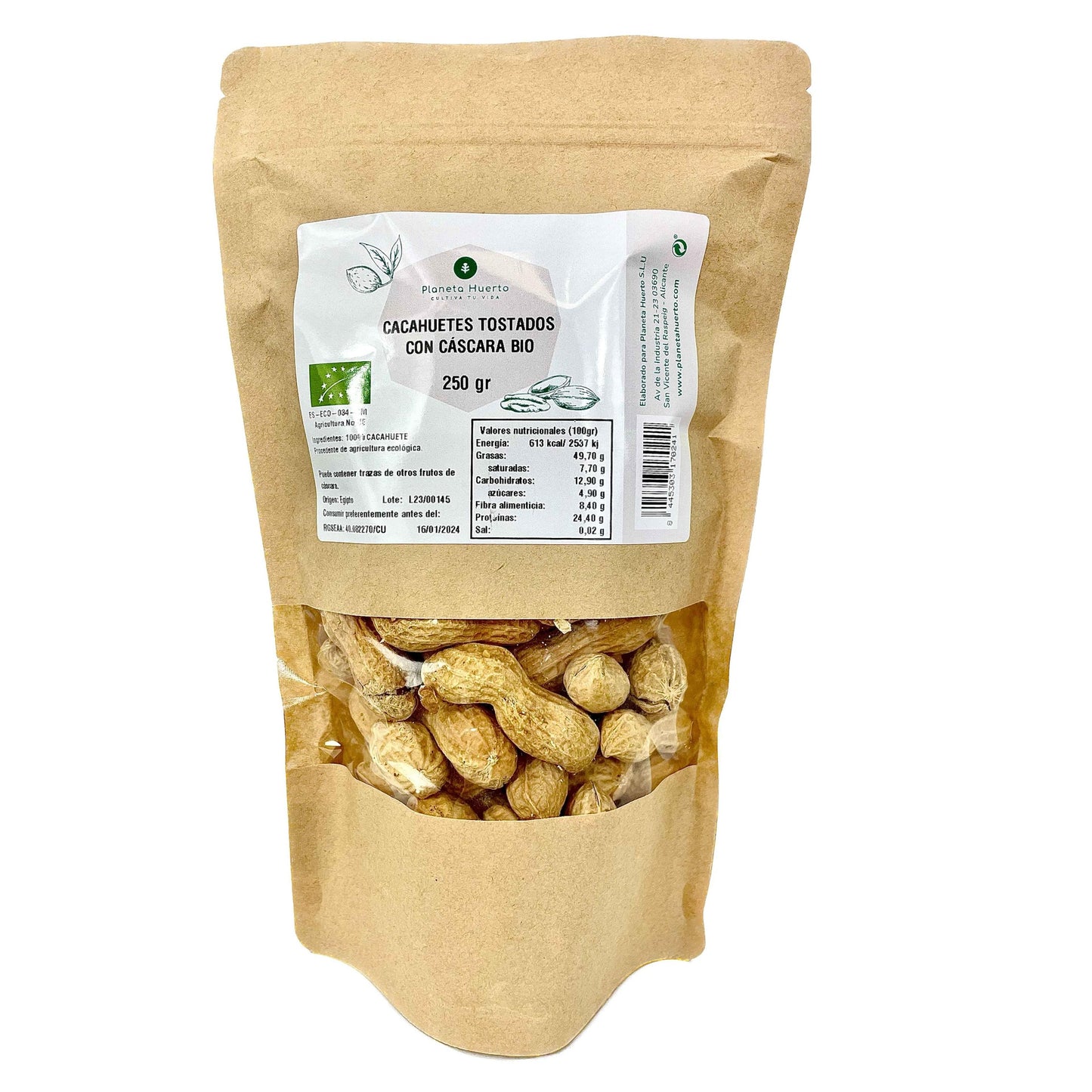 Geroosterde pinda's in de dop ECO Planeta Huerto 250 g