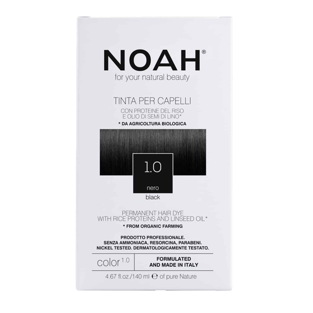 Farba do włosów czarna Noah 140 ml (1.0)