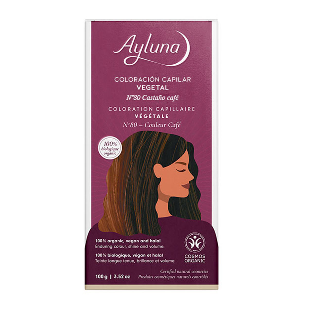 Vegetabilisk färg 80 Kastanjebrunt Ayluna, AYLUNA, 100 g