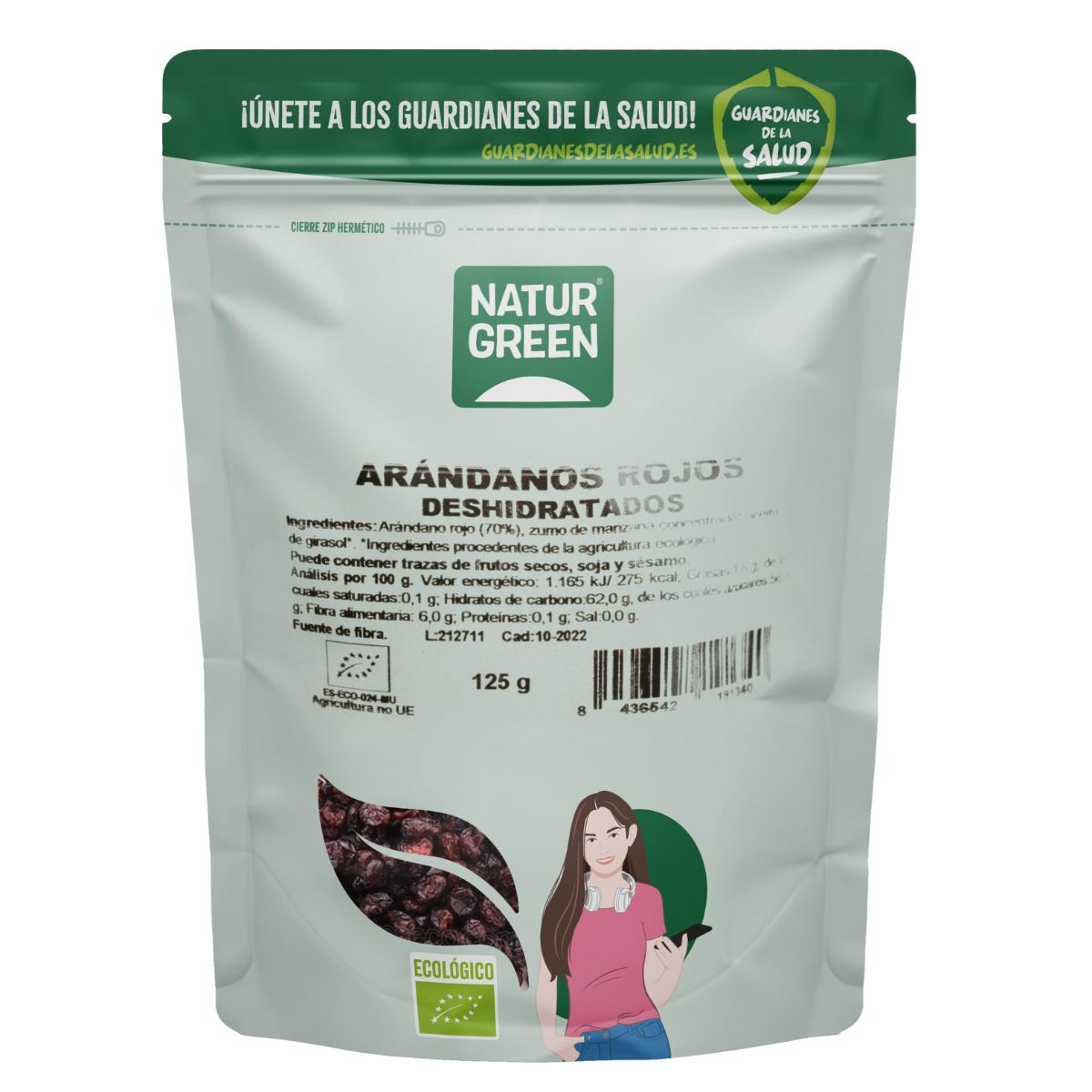 Getrocknete Bio-Preiselbeeren Naturgreen 125 g