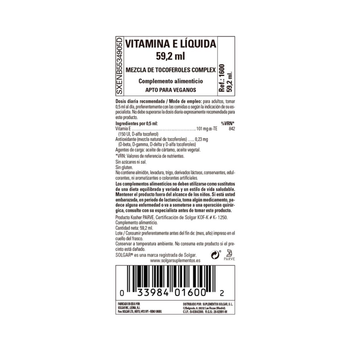 Liquid Vitamin E, 59.2 ml