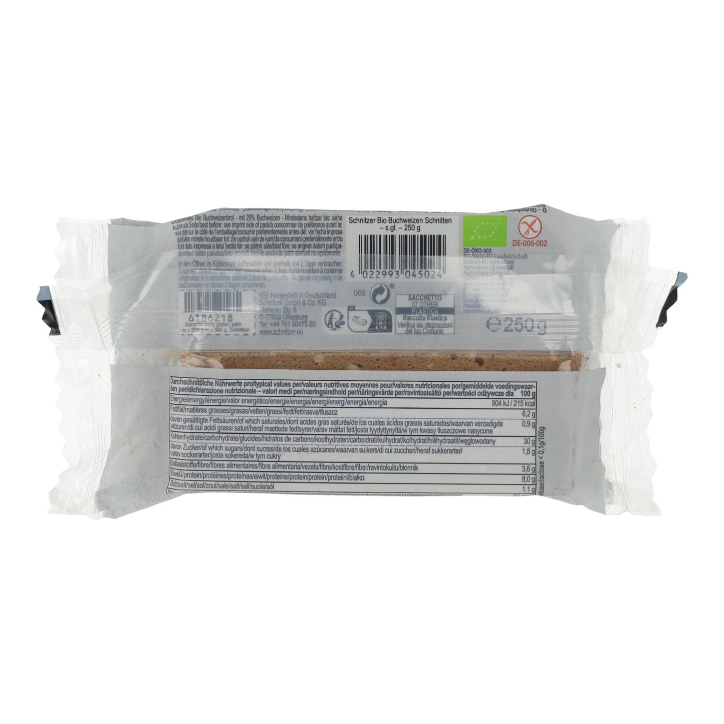 Bio-Glutenfreies Buchweizen-Fermentbrot Schnitzer 125 g