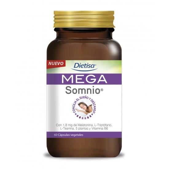 Mega Somnio melatonine 1,8 mg en tryptofaan Dietisa, 60 plantaardige capsules
