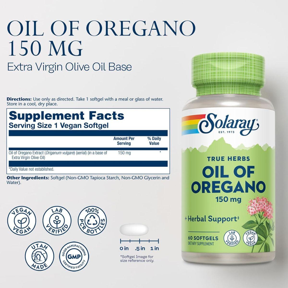 OIL OREGAN 150 Mg 60 capsule Solaray
