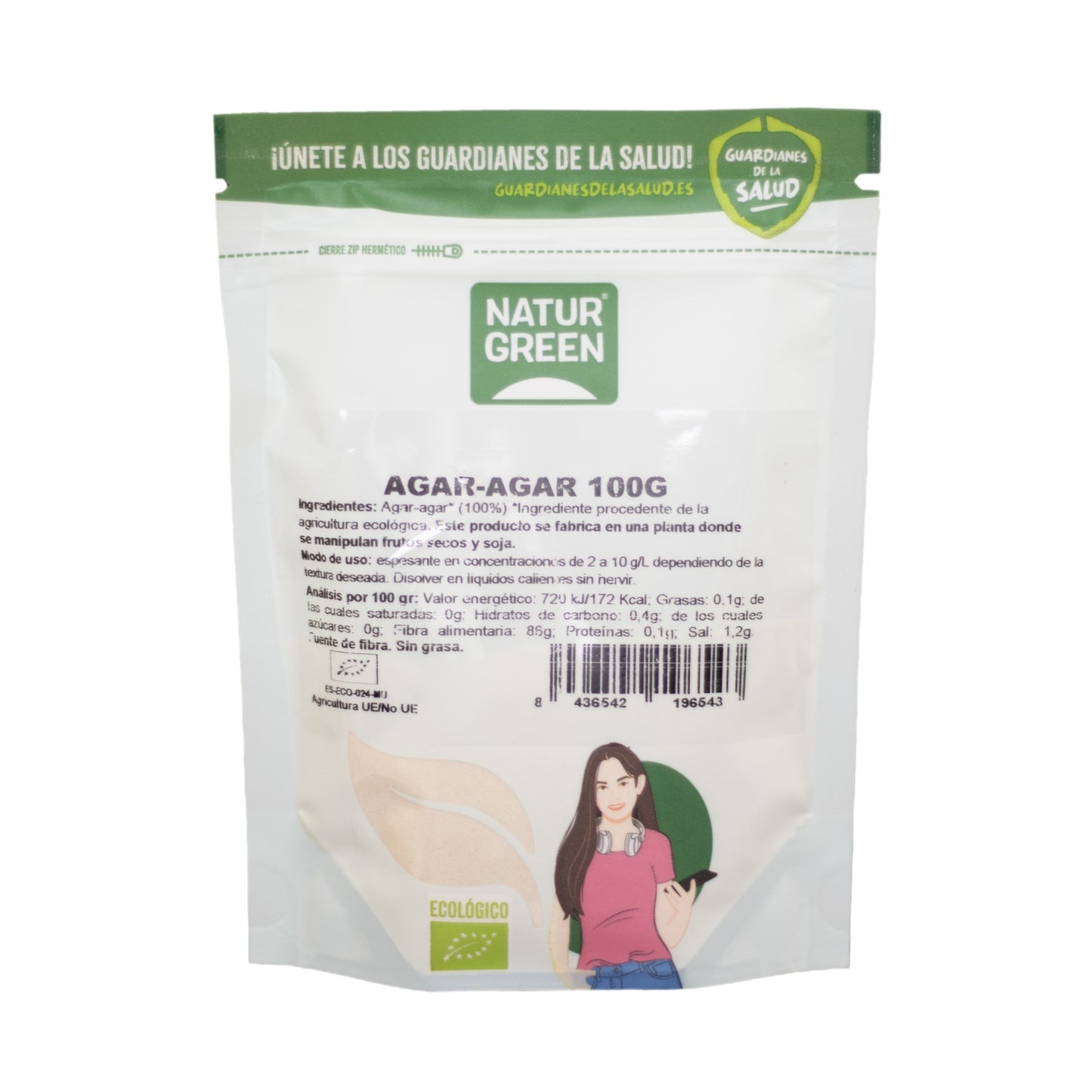 Agar Agar Bio en poudre NaturGreen 100 g