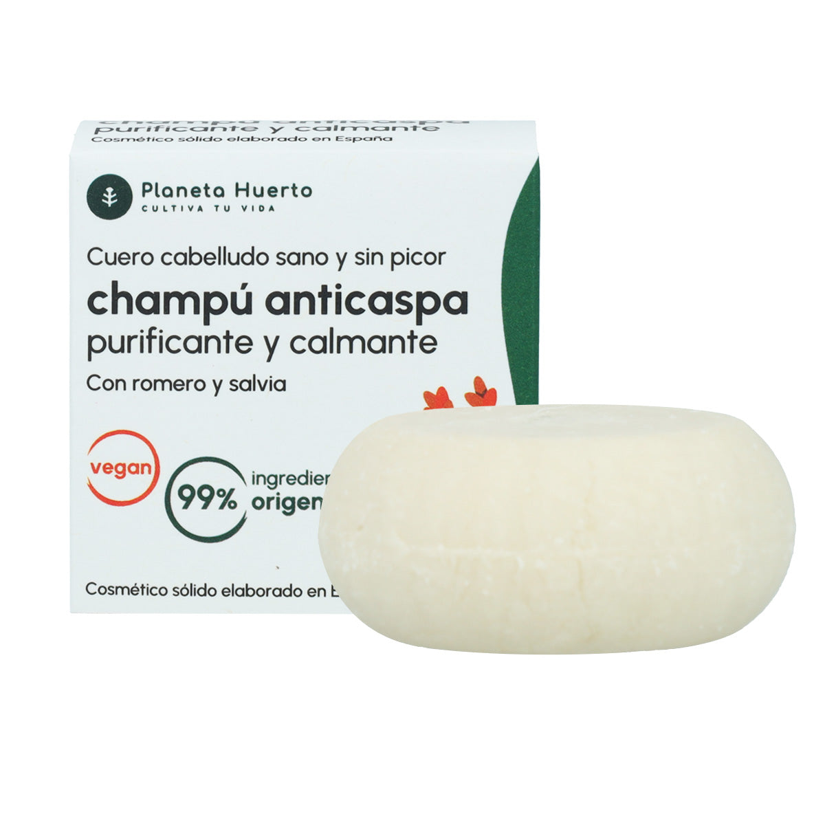 Champú sólido Anticaspa con Romero y Salvia Planeta Huerto 85 gr