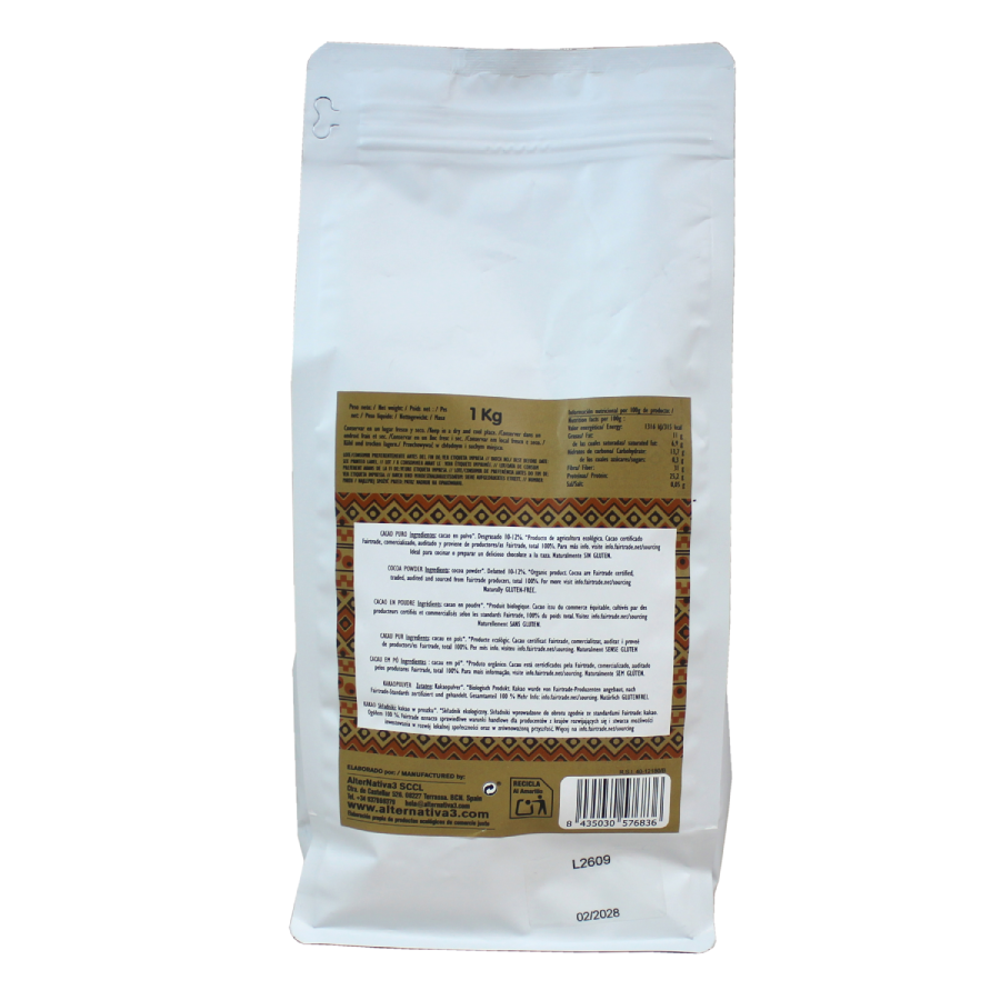 Czyste odtłuszczone kakao BIO Alternativa3 w proszku 1 kg