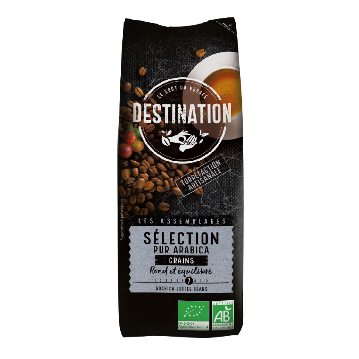 Kaffebönor, 100 % Arabica, ekologiska, Destination 1 kg