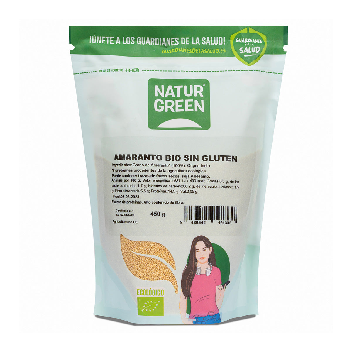Amaranto Bio Sin gluten NaturGreen 450 gr