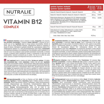 Vitamin B12 Complex 2000 mcg Trötthet Nutralie 120 tabletter