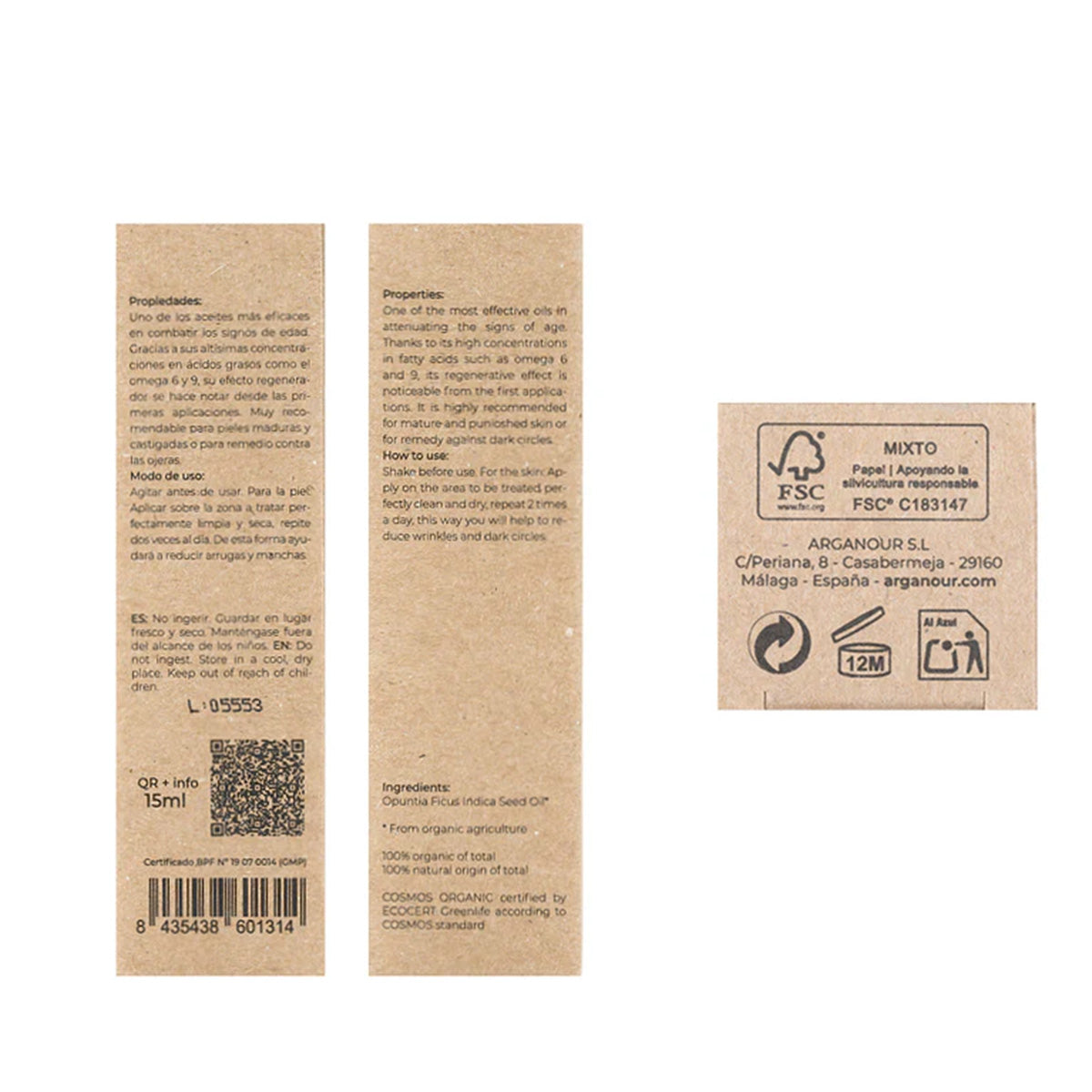 Ren olja av fikonkaktusfrön Bio Arganour 15 ml