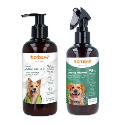 Pack répulsif pour chiens Shampooing  + Spray Totem Naturals
