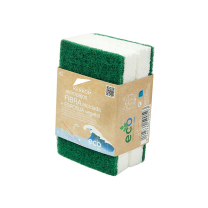 2 skurborstar med vegetabilisk svamp Eco Friendly ROZENBAL