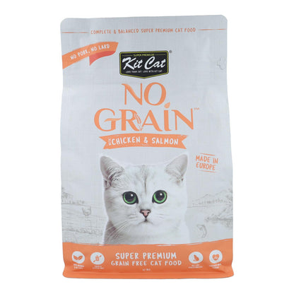 Kit Cat No Grain Cat Food - Pollo & Salmón 1 Kg Pienso natural para gatos