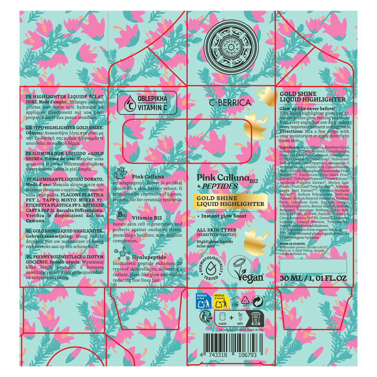 Illuminante liquido «Gold Shine» Natura Siberica 30 ml