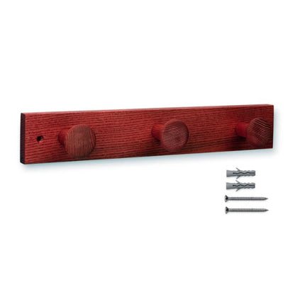 Kleiderbügel aus Esche mit 3 Knöpfen und Struktur Lila