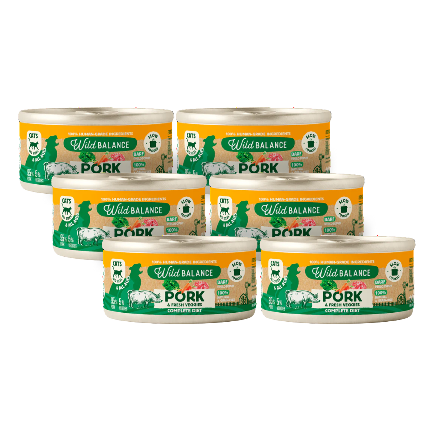 BARF-Pack Schwein und Gemüse für Katzen 6 x 120 g Wild Balance