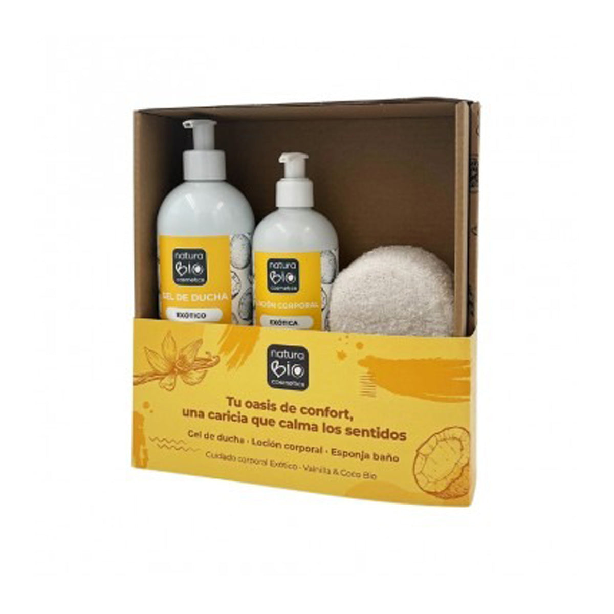 Exotisch hygiëne- en lichaamsverzorgingspakket CADEAU geschenkdoos NaturaBIO Cosmetics