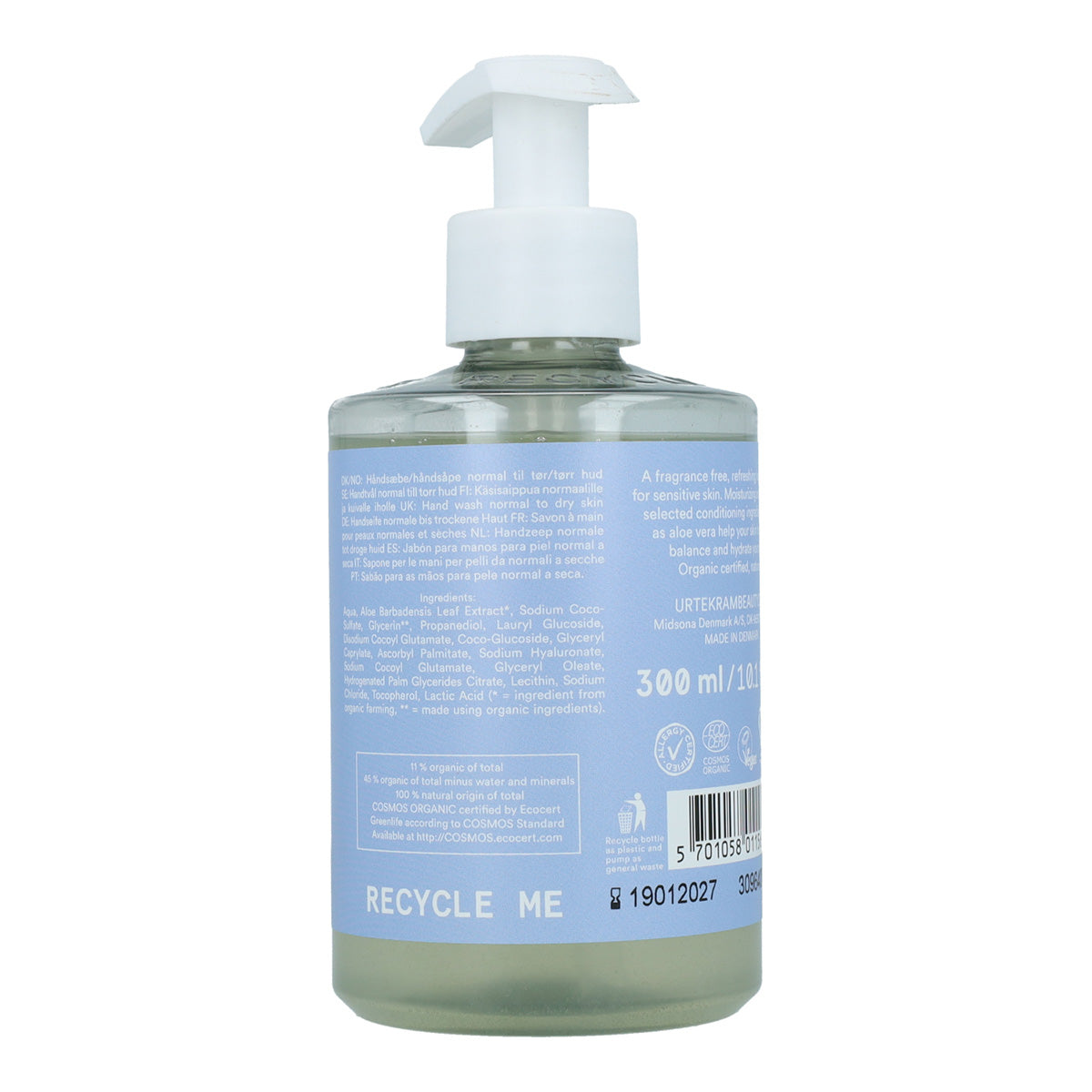 Handseife ohne Duftstoffe Urtekram 300 ml