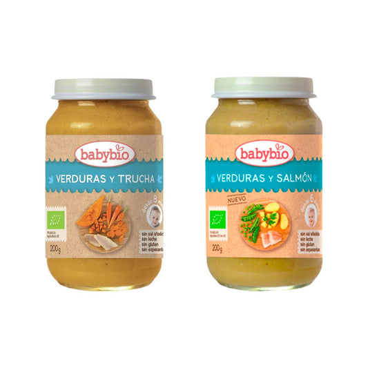 Confezione vasetti Menù Pesce Bio (a partire dai 6 mesi) babybio, 2 unità