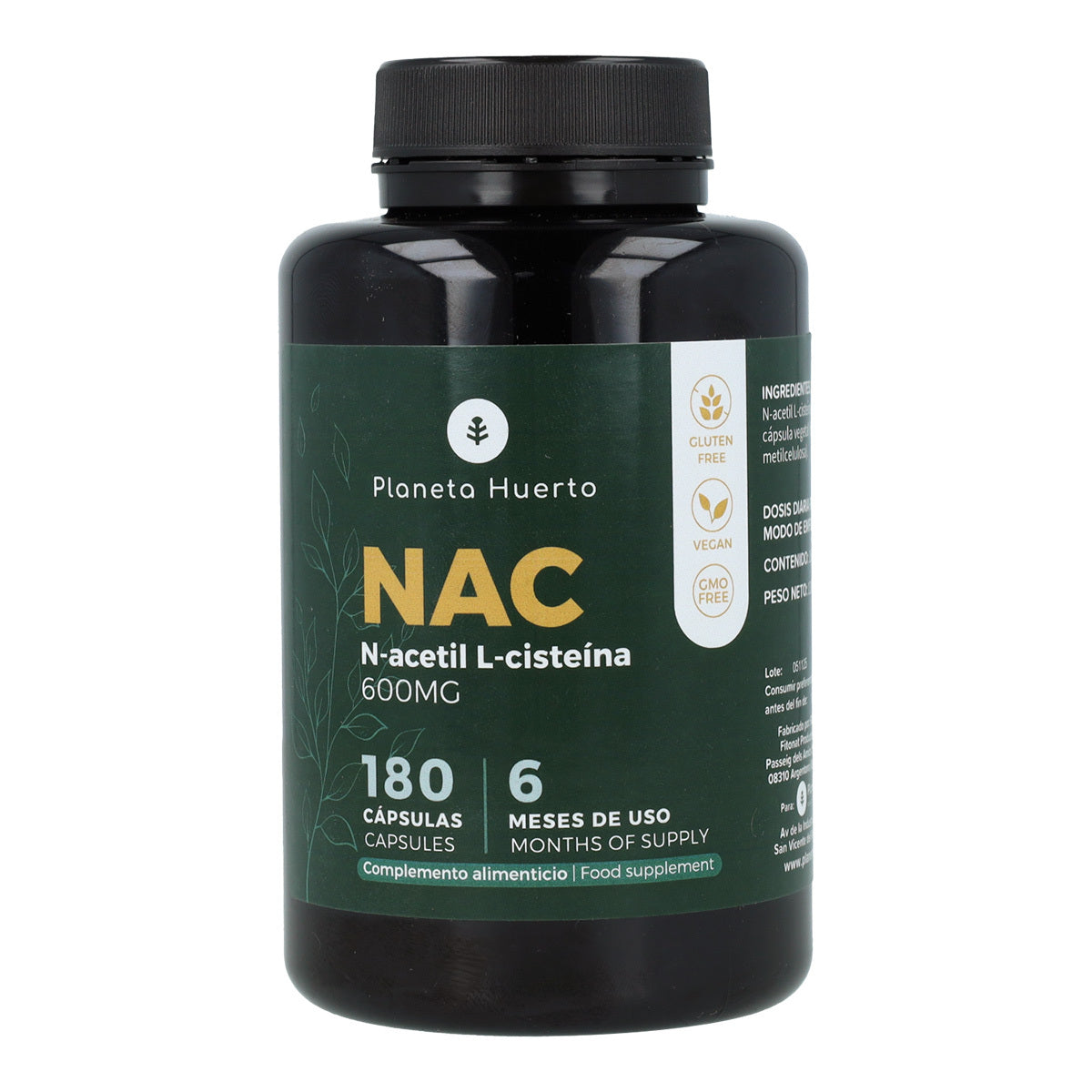 NAC 600mg Planeta Huerto 180 capsules