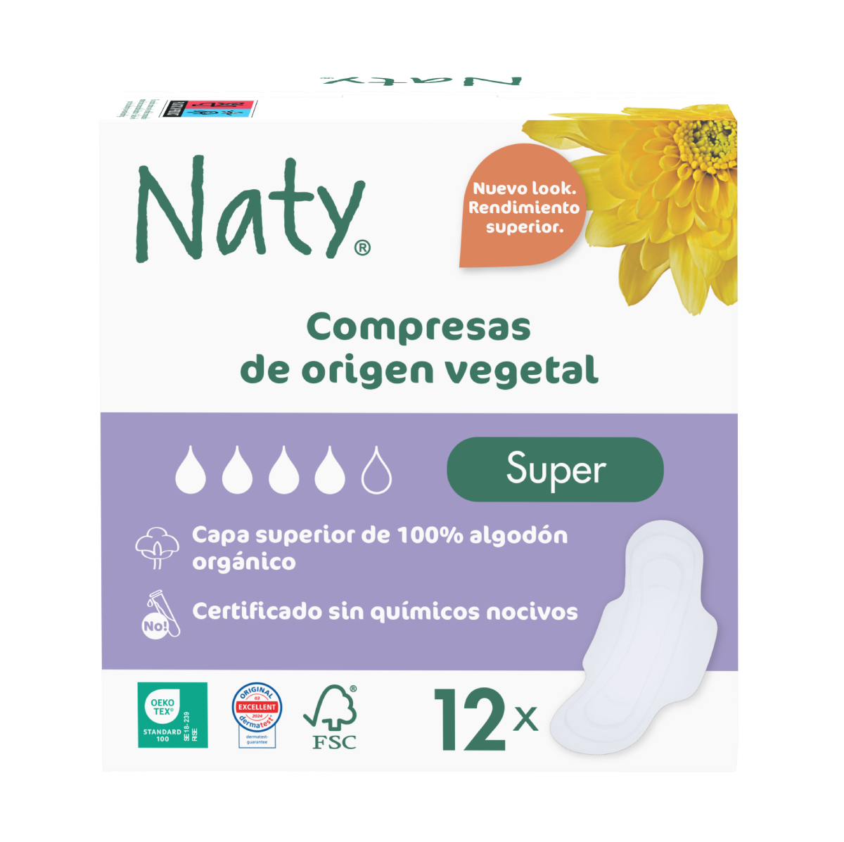 Super sanitary pads, Naty, 12 units