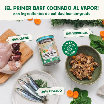 BARF-Dose mit Fisch und Truthahn für Hunde Wild Balance 400 g