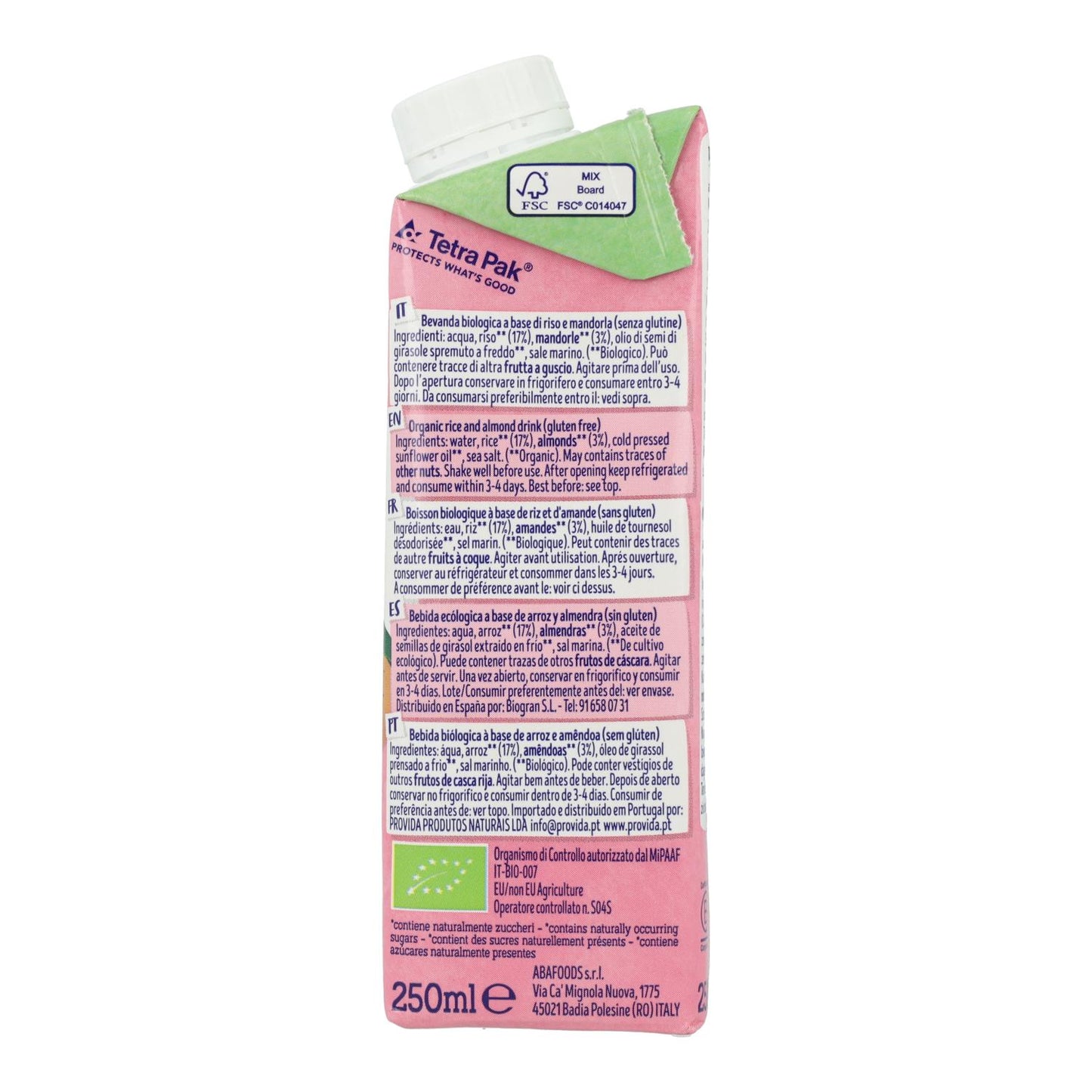 24er-Pack Bio-Reis- und Mandeldrink Isola BIO 250 ml