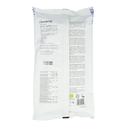 Packung mit 5 Stück BIO Snack aus gerösteten Nori-Algen BIO Clearspring 4 g