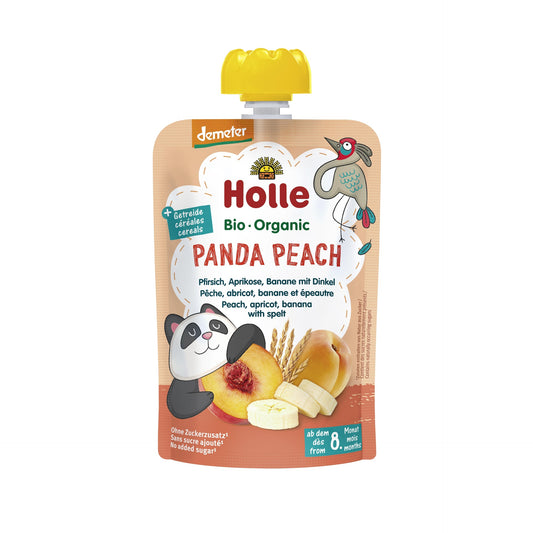PANDA PEACH - Pesca, albicocca, banana e farro (dall'8° mese) Eco/Dem Holle 100 g