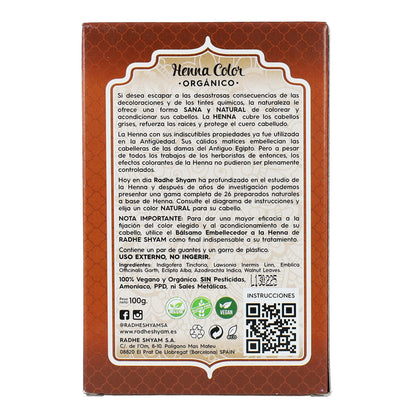 Henna-Haarfärbemittel Mittelbraun in Pulverform Radhe Shyam 100 g